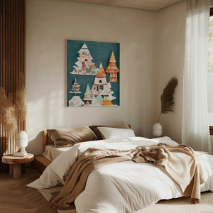 Tablou canvas „Enchanted Forest Homes” de Treechild
