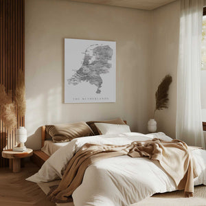 Tablou canvas „Gray map of the Netherlands” de Rosana Laiz Blursbyai