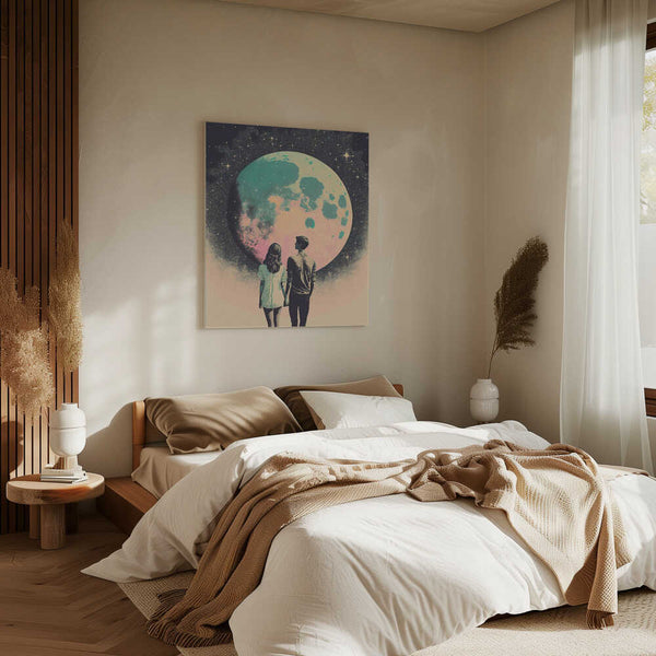 Tablou canvas „Lunar Lovers&#039; Journey” de Treechild