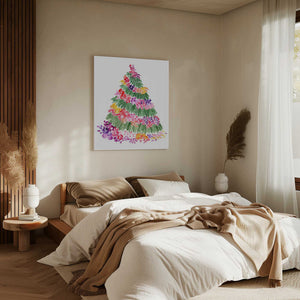 Tablou canvas „Floral watercolor Christmas tree” de Rosana Laiz Blursbyai