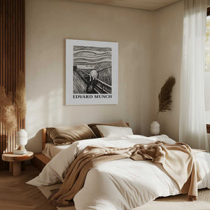 Tablou canvas „Skriet- The Scream - Monochrome Version” de Edvard Munch