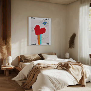 Tablou canvas „It's All Love '69 Heart Greige” de Frances Collett