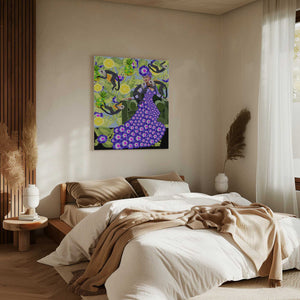 Tablou canvas „Frida in the Garden” de Lynnda Rakos