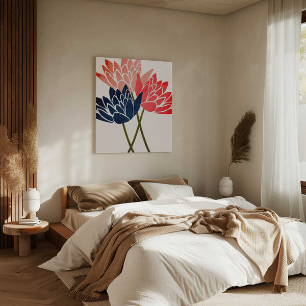 Tablou canvas „Three Dancing Blossoms” de Kubistika