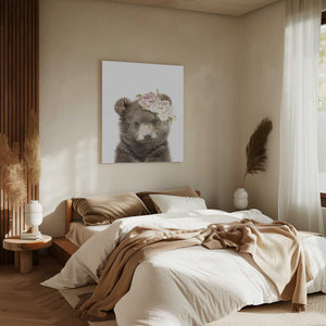 Tablou canvas „Floral Baby Bear” de Lola Peacock