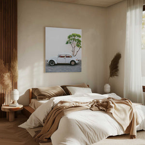 Tablou canvas „Pastel Volskwagen Beetle in the streets of Oaxaca Mexico” de Raisa Zwart