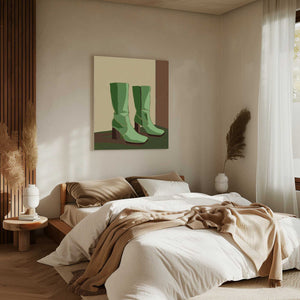 Tablou canvas „Green boots” de Sharyn Bursic
