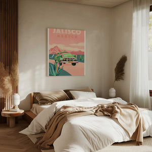 Tablou canvas „Jalisco Mexico Vintage Travel Poster” de The Whiskey Ginger