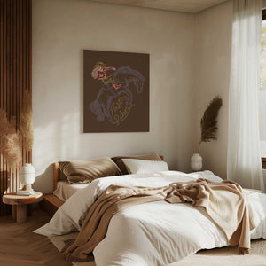 Tablou canvas „Cowgirl Riding A Rearing Horse” de Nikita Jariwala