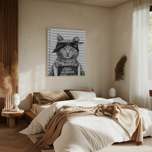 Tablou canvas „Cat In A Police Lineup” de Mike Koubou