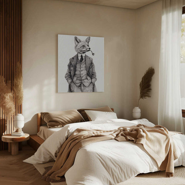 Tablou canvas „The Vintage-style Fox” de Mike Koubou