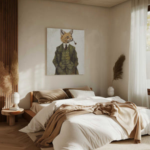 Tablou canvas „The Vintage Stylish Fox” de Mike Koubou