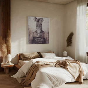 Tablou canvas „Zebra Mugshot Mystery” de Mike Koubou