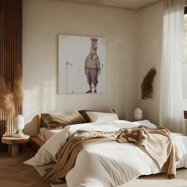 Tablou canvas „Alpaca Golf Club” de Mike Koubou