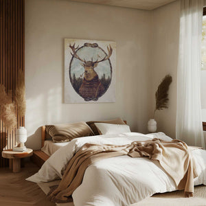 Tablou canvas „Deer Dressed In Cozy Attire” de Mike Koubou