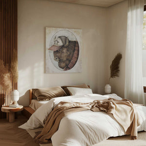 Tablou canvas „Buffalo In A Baseball Cap” de Mike Koubou