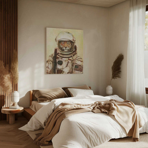 Tablou canvas „Tiger In A Vintage Astronaut Suit” de Mike Koubou