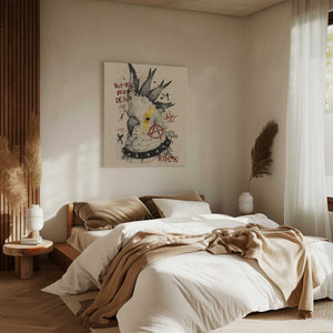 Tablou canvas „Cockatoo Uprising” de Mike Koubou