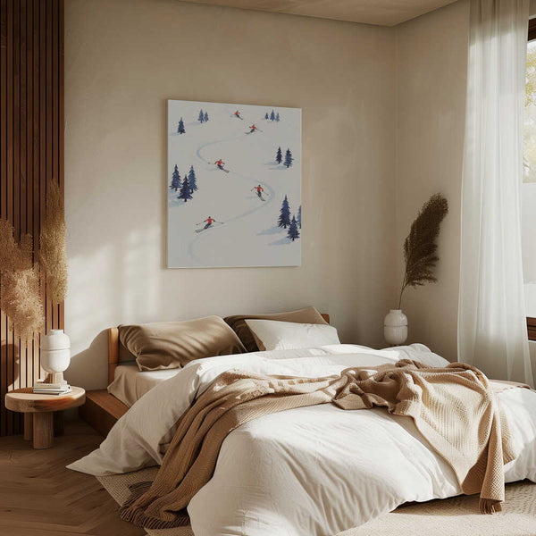 Tablou canvas „Five Skiers” de Andreas Magnusson