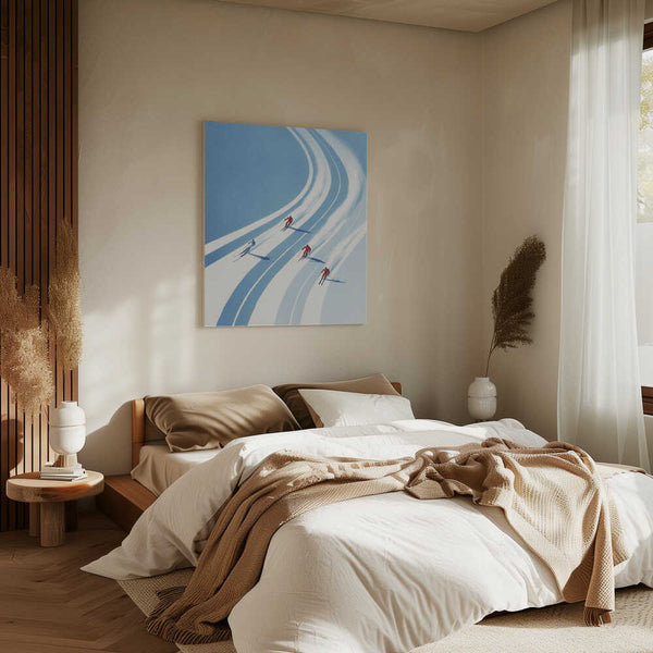 Tablou canvas „Four Skiers” de Andreas Magnusson