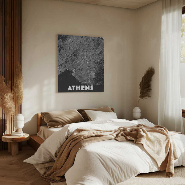 Tablou canvas „Athens Greece vintage travel map” de Nicholas