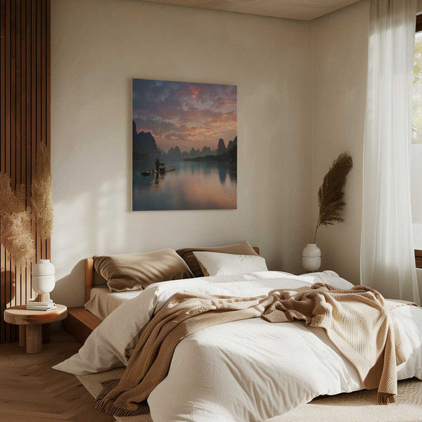 Tablou canvas „Li River Sunrise” de Yan Zhang