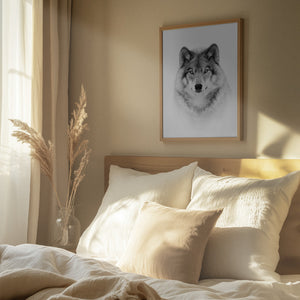 Tablou înramat „Portrait of a Timber Wolf” de Jim Cumming