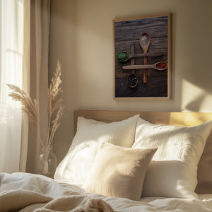 Tablou înramat „Wooden Spoons With Colorful Spices” de Karina Aleksandrova