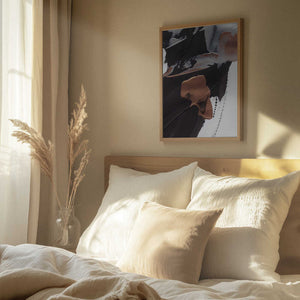 Tablou înramat „Dynamic Brushstrokes in Brown and Copper” de uplusmestudio