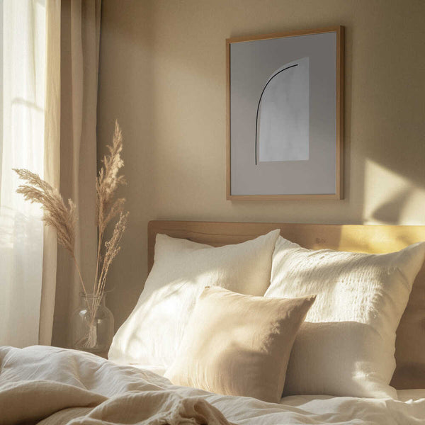 Tablou înramat „Curved Black Lines” de uplusmestudio