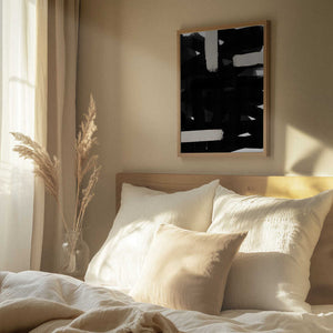 Tablou înramat „Monochrome Brushstrokes” de uplusmestudio
