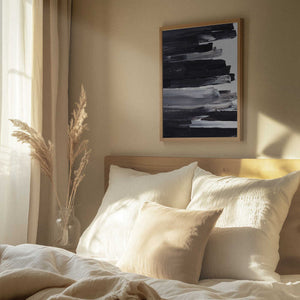 Tablou înramat „Monochrome Brushstrokes” de uplusmestudio