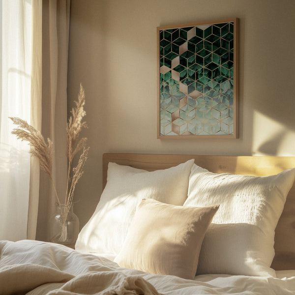 Tablou înramat „Leaves And Cubes” de Elisabeth Fredriksson