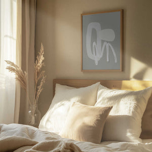 Tablou înramat „Flowing Curves and Shapes in Neutral Tones” de uplusmestudio