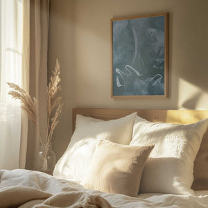 Tablou înramat „Green and White Acrylic” de uplusmestudio