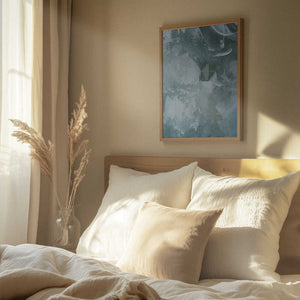 Tablou înramat „Green and White Acrylic” de uplusmestudio