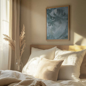 Tablou înramat „Green and White Acrylic” de uplusmestudio