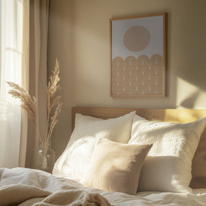 Tablou înramat „Golden Sun Waves” de THE MIUUS STUDIO