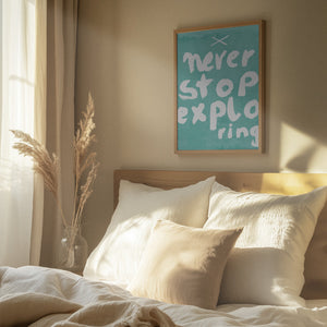 Tablou înramat „Never Stop Exploring” de Treechild