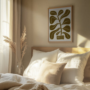 Tablou înramat „Linocut Houseplant #2” de Alisa Galitsyna