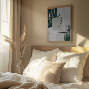 Tablou înramat „Abstract Shapes in Green-3” de Sally Ann Moss
