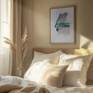 Tablou înramat „Atlantic Blue Abstract-3” de Sally Ann Moss