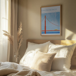 Tablou înramat „San Francisco, Golden Gate Bridge” de longwayhome