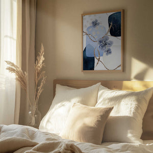 Tablou înramat „Floral Blue-1” de Sally Ann Moss
