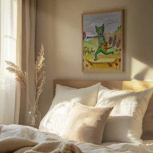 Tablou înramat „Pizza Cat” de Sharyn Bursic