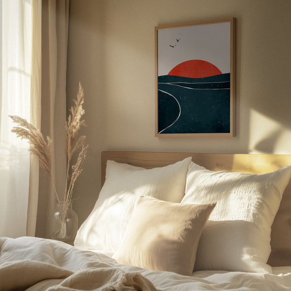 Tablou înramat „Dancing Seagulls” de Kubistika