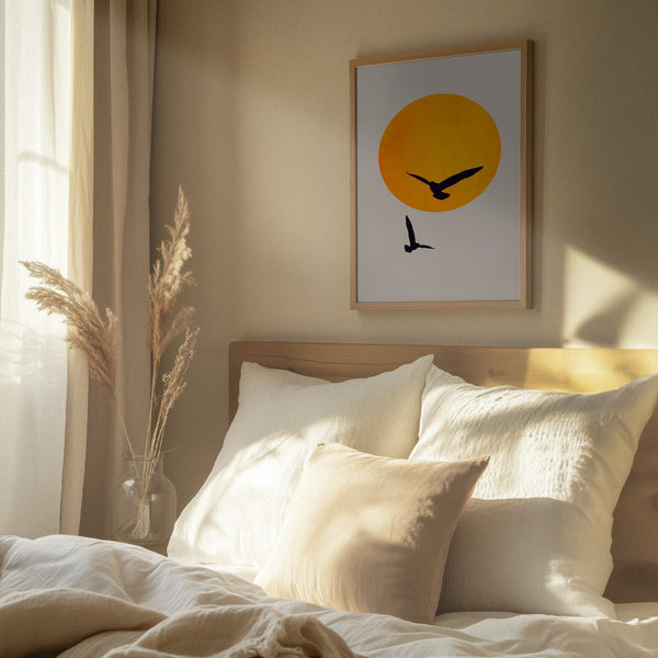 Tablou înramat „Birds In the Sky” de Kubistika