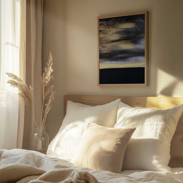 Tablou înramat „Black and Gold” de Alyson Storms