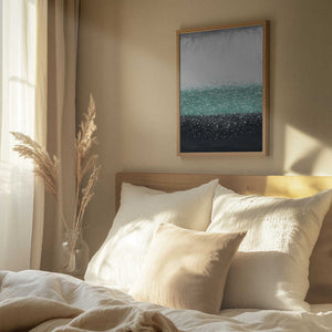 Tablou înramat „Crystal Rain Green” de Alyson Storms