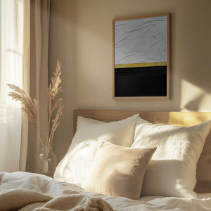 Tablou înramat „Fabric Gold and Black” de Alyson Storms